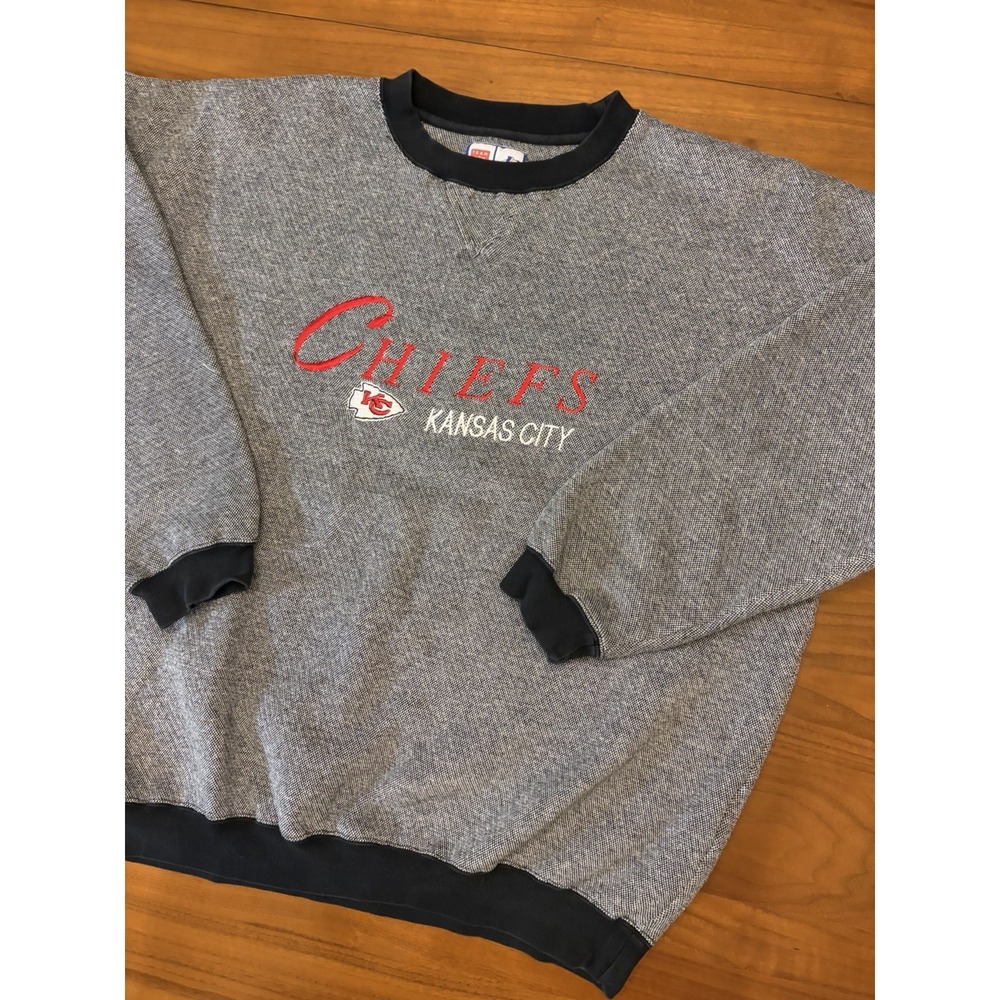 Vintage Kansas City Chiefs Team Sweatshirt Logo Athletic 90s Mens XL/2XL Gray KC